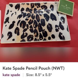 Kate Spade Black and White Leopard  Pouch NWOT!!!
